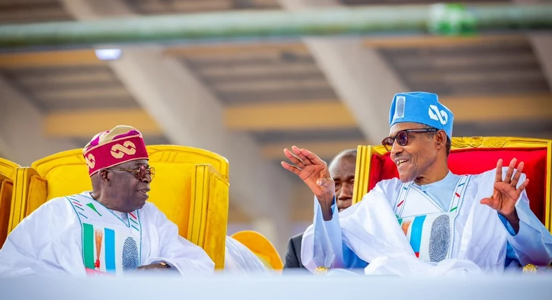 Tinubu, Buhari Pray Together at Aso Rock