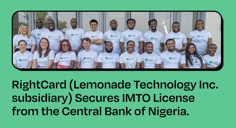 RightCard, Lemonade Technology Inc. subsidiary, secures IMTO license from CBN