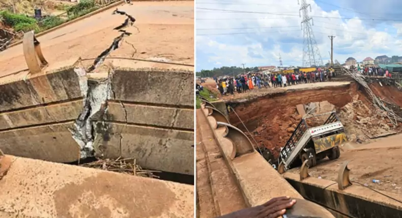 Enugu bridge collapse wrecks Enugu-Port Harcourt Expressway
